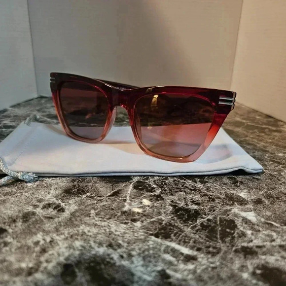 Prive Rivaux | The Ingrid - Red Cateye Squared Sunglasses - NWT - Picture 2 of 16